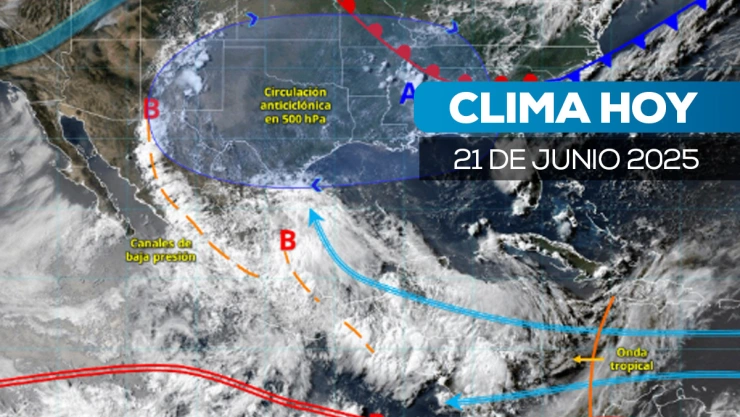 Mapa de la onda tropical, canales de baja presión en México