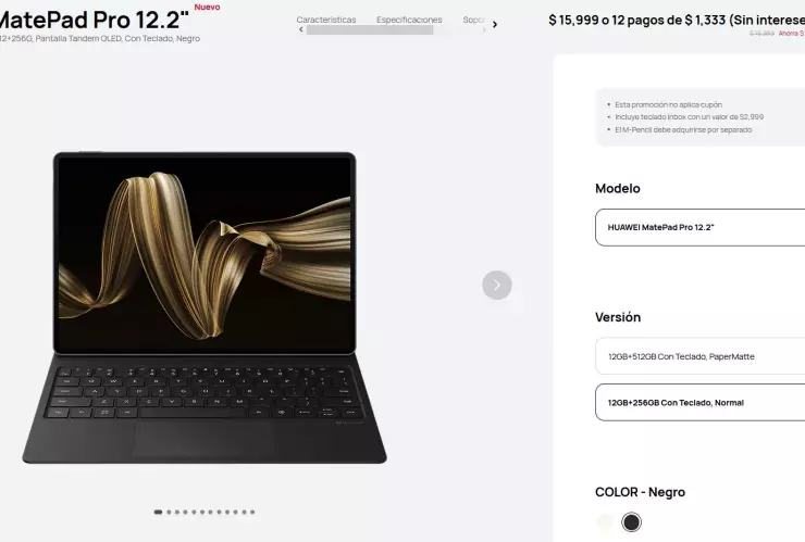 La Huawei Matepad Pro 12.2 en descuento en la página oficial