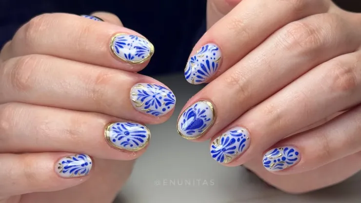 uñas estilo talavera