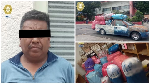 El conductor con ropa supuestamente robada quiso dar dinero para no ser detenido.