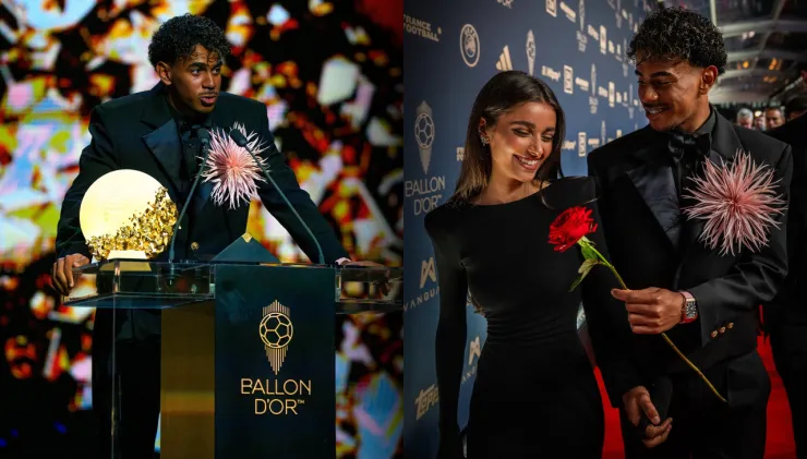 Lamine Yamal con la flor Balón de Oro