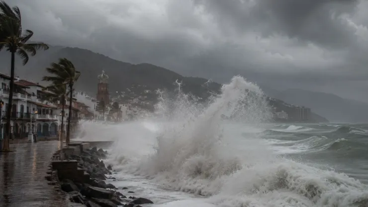 Prohibido ingresar al mar Alertan de olas de hasta 3 metros en Puerto Vallarta