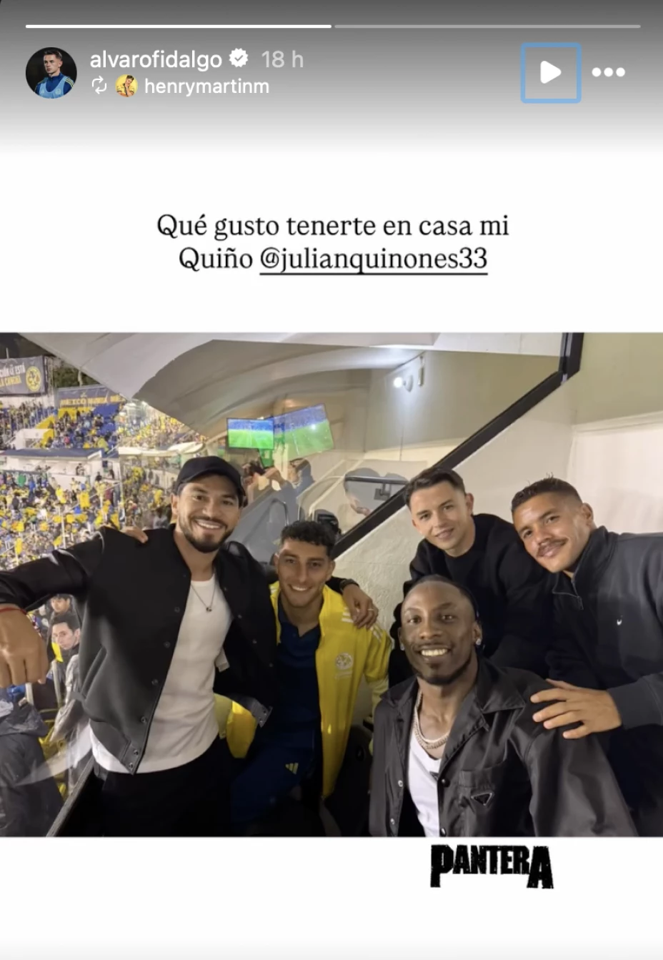 Álvaro Fidalgo presumió su reencuentro con Julián Quiñones.