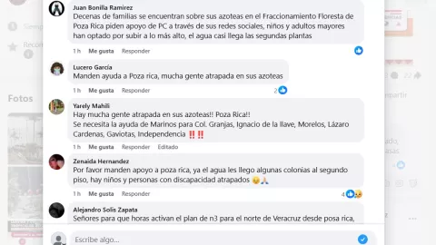 Ciudadanos piden ayuda por inundaciones en Poza Rica, Veracruz