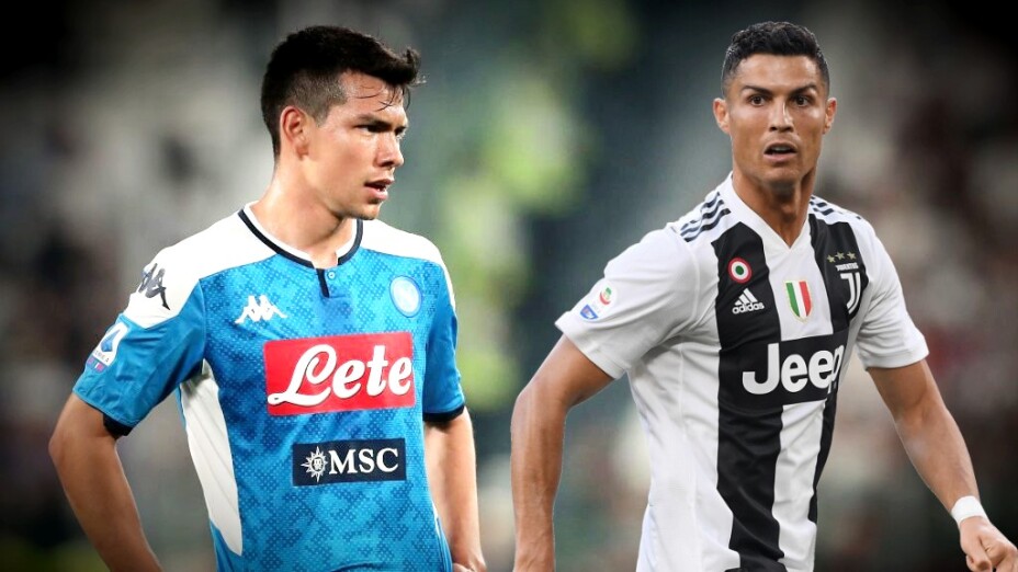 Hirving Lozano y Cristiano Ronaldo