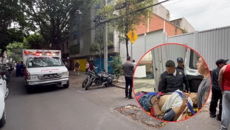 CDMX: Hombre intenta escapar de la policía saltando entre edificios y cae 6 metros