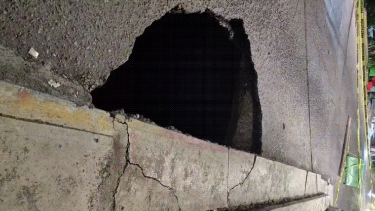Socavón de 3 metros
