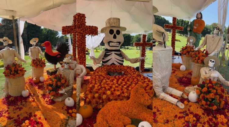 Adornos por el Día de Muertos en la tumba del “Mechosorprenden en Zapopan