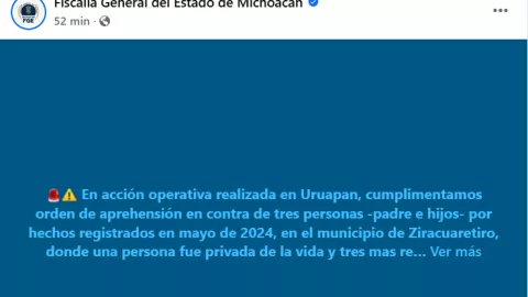 Comunicado de la Fiscalía de Michoacán