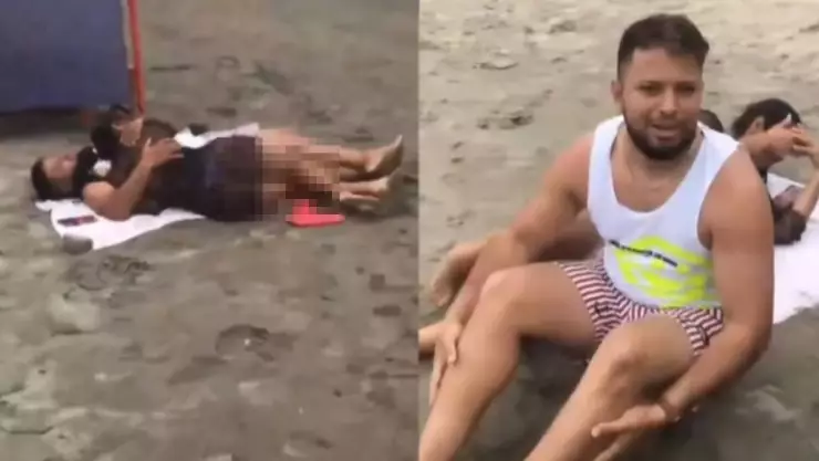 VIDEO Encontró a su esposo en la playa acostado con su secretaria
