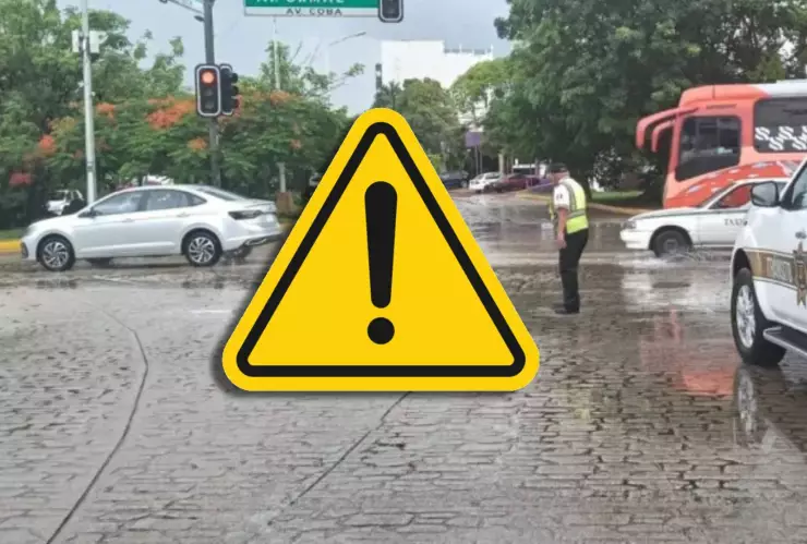 ¡Tráfico y lluvia! Estas son las 6 calles cerradas hoy en Cancún