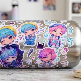 4 ideas de stickers de Baby Saja Boys para decorar el termo de agua de una verdadera fan de KPop Demon Hunters