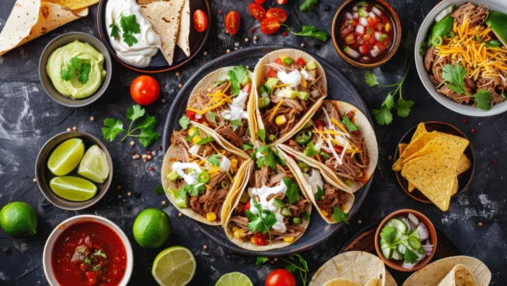 Tacos, quesadillas, guacamole, tortillas y otros famosos platos de la comida mexicana.