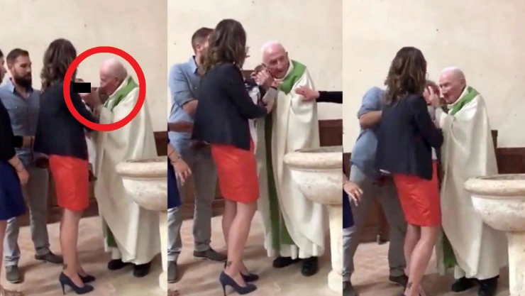 padre golpea niño bautizo video