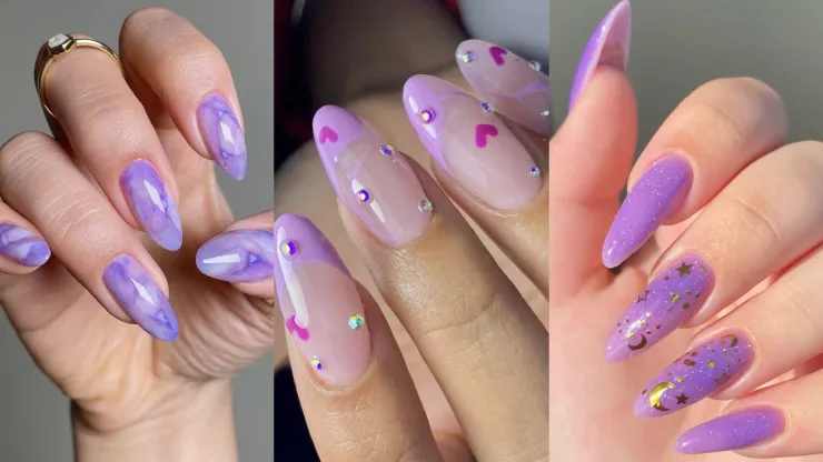 uñas lilas
