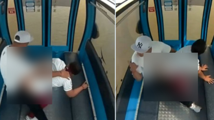 Pareja en teleférico
