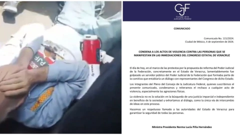 CJF condena agresión contra magistrado, durante manifestación contra la Reforma Judicial en Veracruz