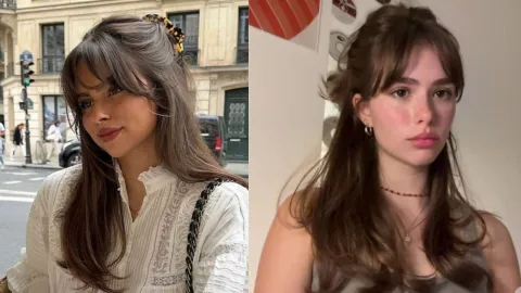 peinado semirrecogido en corte mariposa