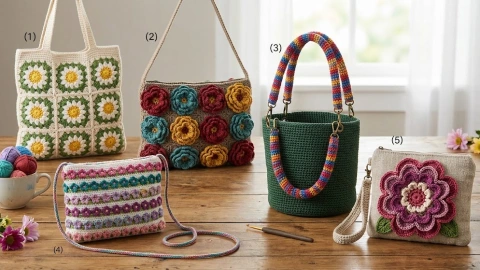bolsas a crochet con flores