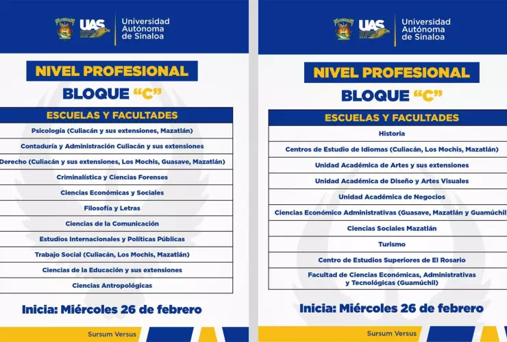 Preinscripciones UAS bloque C