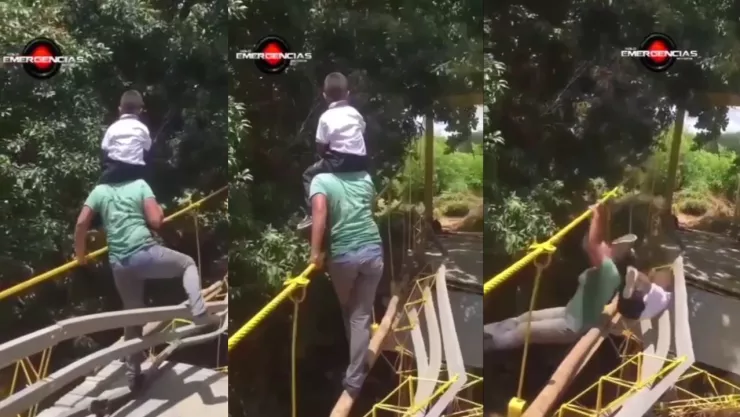 niño cae a un precipicio