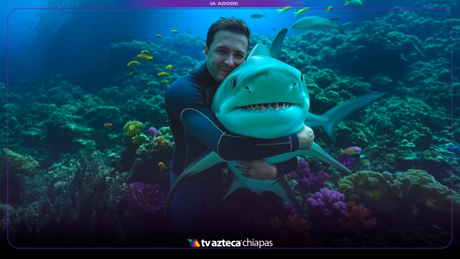 Tiburones amigables humanos