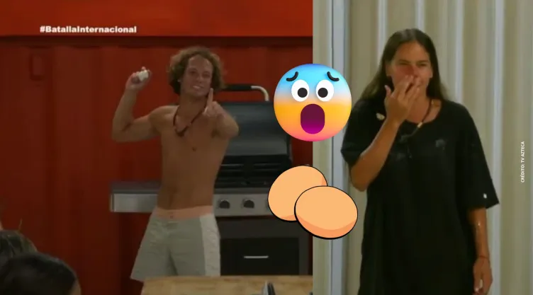 VIDEO: Pato le lanza un huevo en la cara a Verónica en Exatlón.