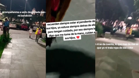 Niña persigue a desconocida