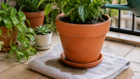 Base absorbente para maceta