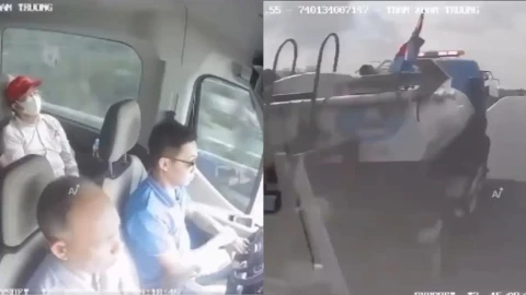Choque de camioneta en Vietnam.