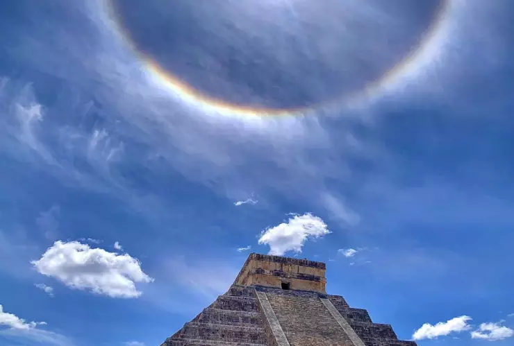 halo solar impresiona turistas chichen