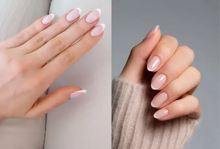 Uñas estilo francés corte almendra
