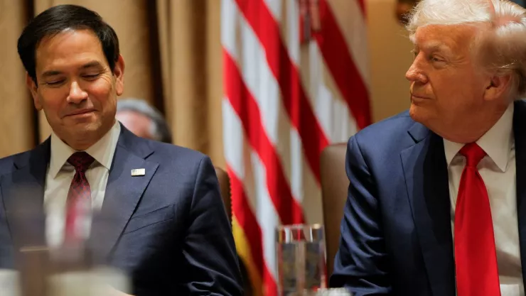 Marco Rubio con el presidente Donald Trump.