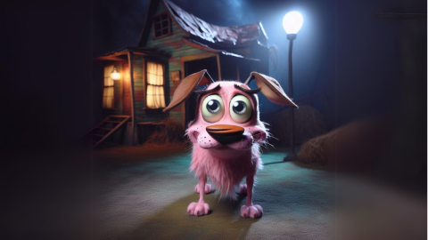 Así se ve Coraje “El Perro Cobarde” en la vida real