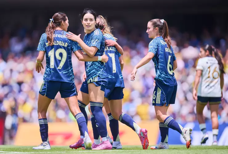 América Femenil festeja gol, Apertura 2025