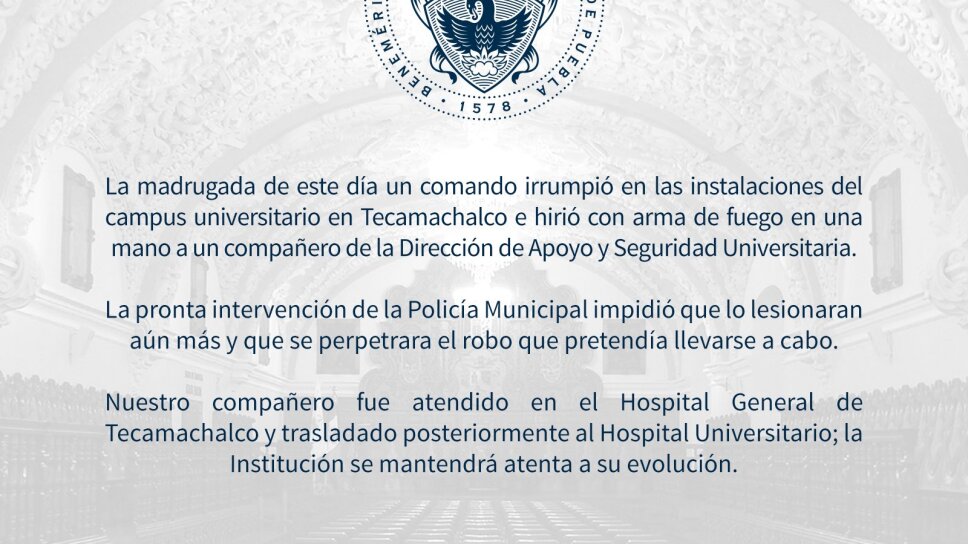 Asalto en la BUAP de Tecamachalco