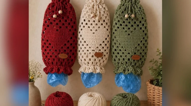 Cómo tejer un dispensador de bolsas de plástico a crochet para mantener la despensa limpia y ordenada