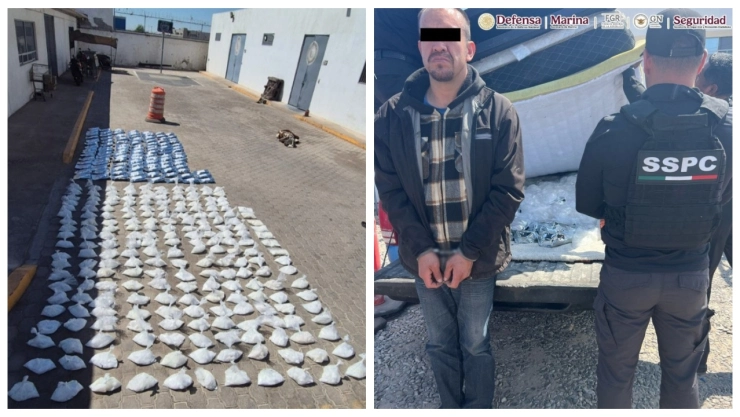 Detienen a narcotraficante con más de 200 kilos de metanfetamina en Baja California cerca de frontera con EU