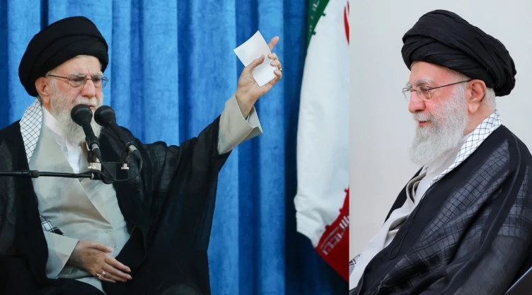 Retrato oficial del Líder Supremo de Irán, el Ayatolá Alí Jamenei, figura central del poder teocrático iraní y del conflicto con Israel en 2025.