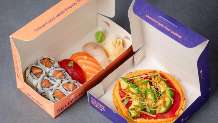 Paquete de comida del restaurante Belly Fish