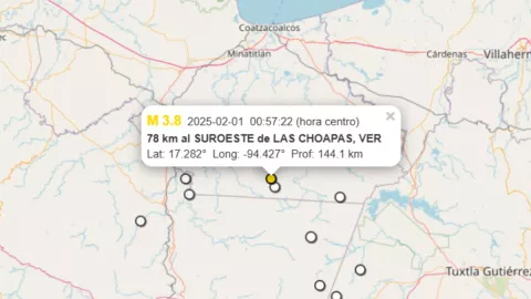 Sismo en Las Choapas, hoy 1 de febrero de 2025