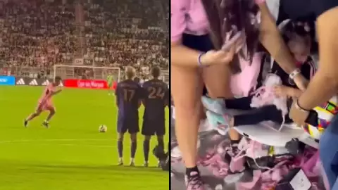 ‘Bendecida por D10S’ Messi le da balonazo a niña y reacción de padre se viraliza; video