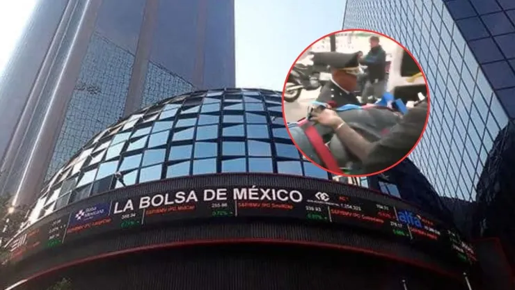 Trabajador de la Bolsa Mexicana de Valores colapsa desde la cúpula, sobre Reforma