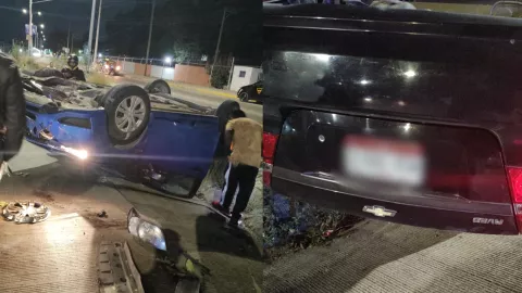FOTOS: Persecución desató volcadura de 2 vehículos en la carretera Puebla-Tehuacán hoy; así quedó la zona