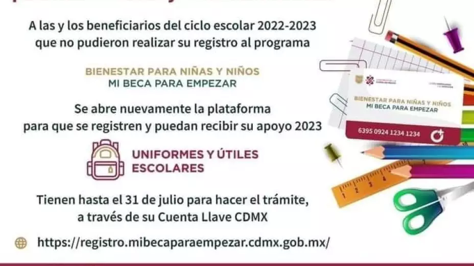 ¡Nuevas fechas! Conoce cuándo es el último día para registrarse en Mi Beca para Empezar en CDMX