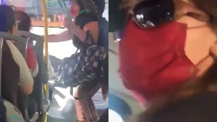 Mujer golpea a chofer