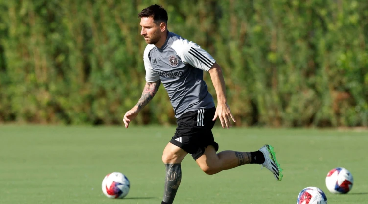 Lionel Messi en el entrenamiento del Inter Miami