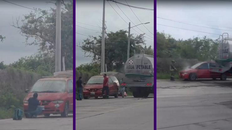 VIDEO_ ¡Héroe al volante! Pipero en Cancún salva a conductor de perder su carro por incendio; así fue.jpg