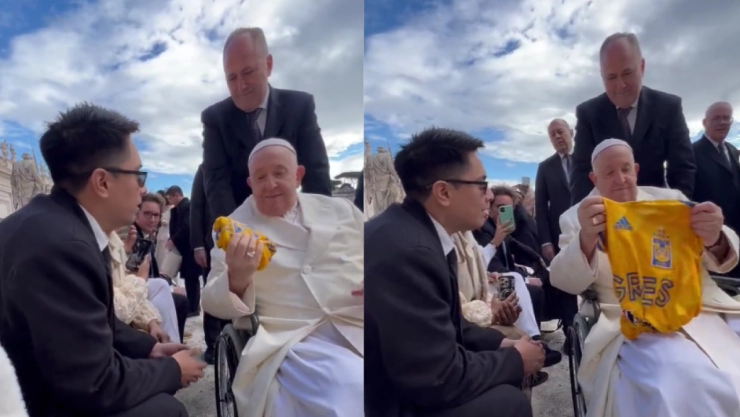 Aficionado regala jersey de Tigres al Papa Francisco