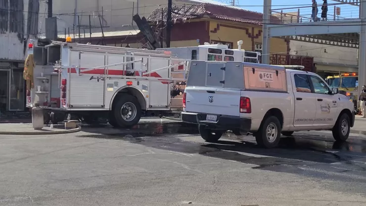 Incendio en el Centro Histórico de Mexicali